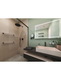 Miroir mural rond grossissant DARK en laiton noir / ø 19cm