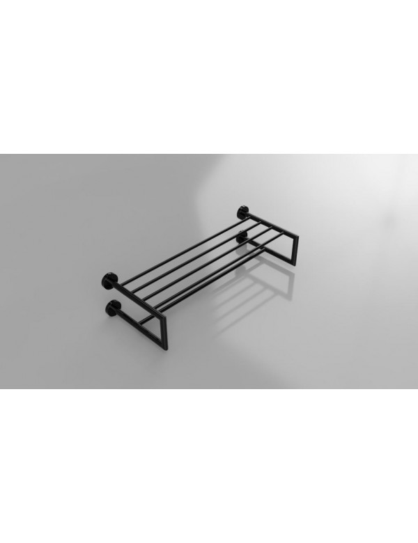 Etagère porte-serviette double en laiton noir DARK 65,5x22,5x16 cm