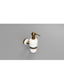 Distributeur de savon liquide KERA en laiton et céramique 19 x7,2 x12,5 cm / 230ml