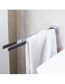 Porte serviette double pivotant VIA en chrome 4,6 x 3,2 x 44,5 cm