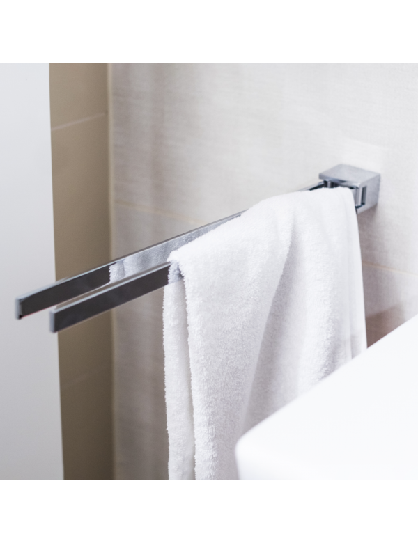 Porte serviette double pivotant VIA en chrome 4,6 x 3,2 x 44,5 cm
