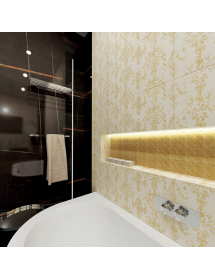 Porte serviette double VIA en laiton chromé 50 x2 x13,2 cm