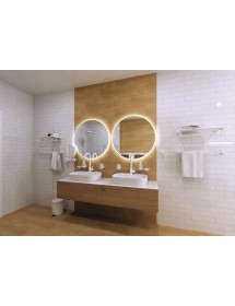 Miroir de douche mural grossissant WHITE en laiton blanc ø 19cm