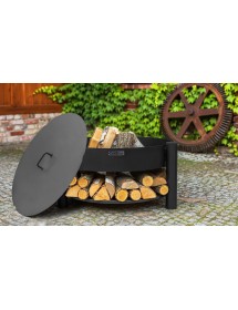 Couvercle de brasero rond en acier 60 cm