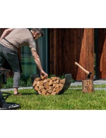 Porte bûches demi-lune TURYN en acier noir