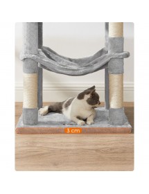 Arbre à chat avec hamac gris clair H. 143 cm