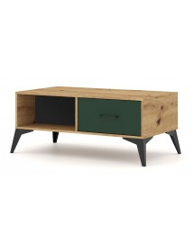 Table basse LUGO coloris chêne vert 114,10x64x38,4 cm