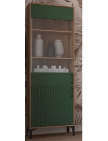 Buffet vaisselier à porte réversible LUGO en chêne vert 59,9x42x197,60 cm