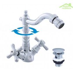Mélangeur bidet MORAVA RETRO avec siphon en chrome