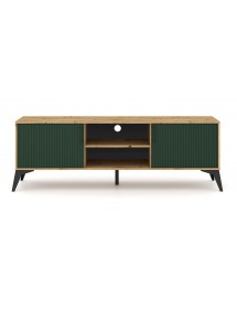 Meuble TV LUGO coloris chêne vert 164,5x40x58,4 cm