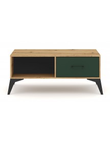 Table basse LUGO coloris chêne vert 114,10x64x38,4 cm