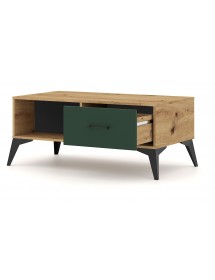 Table basse LUGO coloris chêne vert 114,10x64x38,4 cm