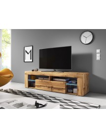 Meuble TV EVEREST coloris chêne 140x35x50 cm