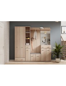 Dressing complet ARMARIO coloris chêne sonoma 210x32 H.203 cm