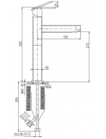 Mitigeur haut lavabo LOIRA sans siphon en laiton chromé