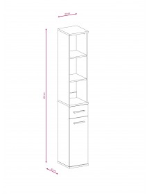 Dressing complet ARMARIO coloris chêne sonoma 210x32 H.203 cm
