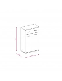 Dressing complet ARMARIO coloris chêne sonoma 210x32 H.203 cm