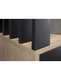 Meuble d’entrée EMILIO coloris chêne artisan et noir 100x33 H.189,4 cm