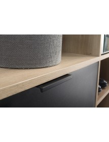 Meuble d’entrée EMILIO coloris chêne artisan et noir 100x33 H.189,4 cm