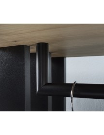 Meuble d’entrée EMILIO coloris chêne artisan et noir 100x33 H.189,4 cm