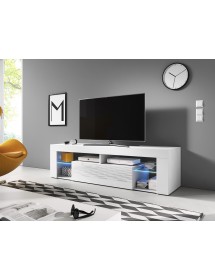 Meuble TV à poser ou à suspendre EVEREST blanc brillant 140x35x50 cm