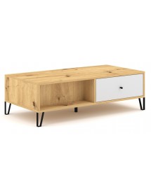 Table basse avec 2 tiroirs BILBAO chêne artisan 60x60 x37 cm