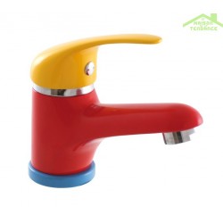 Mitigeur lavabo tricolore pour enfant sans siphon