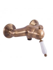 Colonne de douche LABE avec douchette en laiton et poignée en céramiqueH.111cm