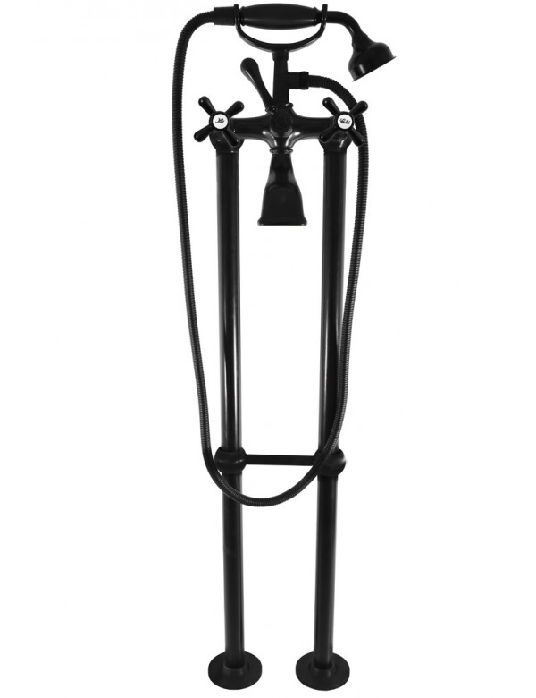 Colonne de douche sur pied en laiton noir mat MORAVA RETRO Colonne de douche sur pied en laiton noir mat MORAVA RETRO