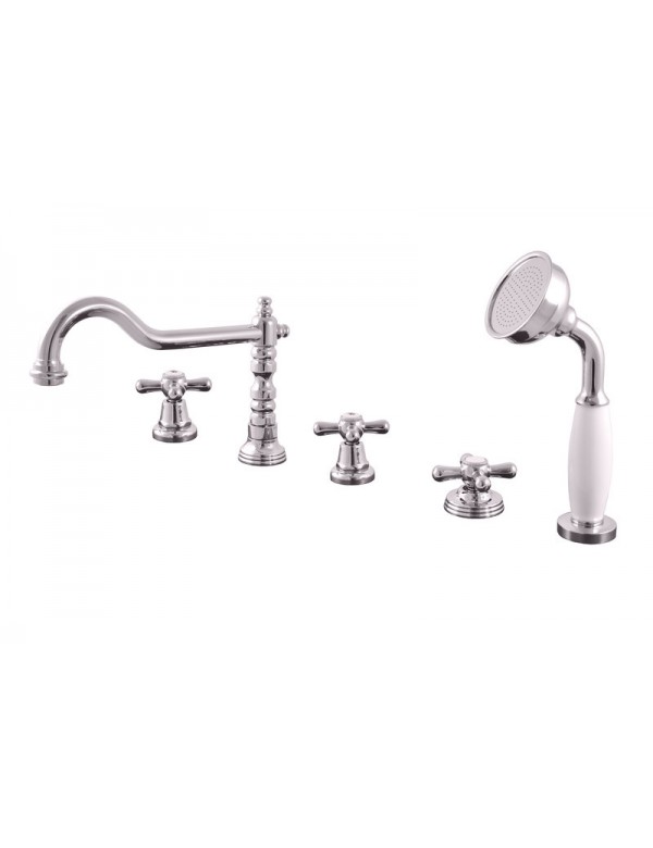 Mélangeur baignoire en chrome 5 trous MORAVA RETRO Mélangeur baignoire en chrome 5 trous MORAVA RETRO