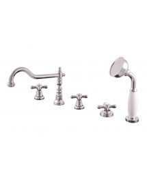 Mélangeur baignoire en chrome 5 trous MORAVA RETRO