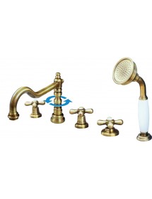 Mélangeur baignoire 5 trous MORAVA RETRO en laiton