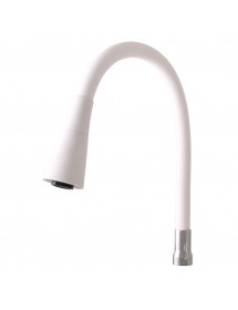 Mélangeur évier mural flexible à mémoire de forme MORAVA RETRO laiton blanc mat