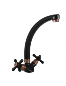 Mélangeur évier haut MORAVA pivotant en laiton noir mat H 22,9 cm