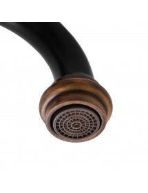 Mélangeur lavabo MORAVA RETRO pivotant en laiton noir mat  avec pop up