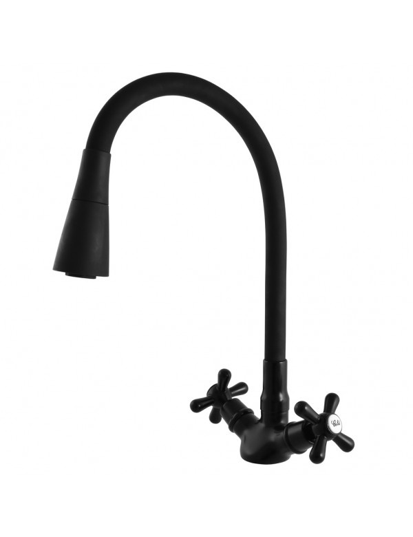 Mélangeur évier flexible à mémoire de forme MORAVA RETRO laiton noir mat Mélangeur évier flexible à mémoire de forme MORAVA RETRO laiton noir mat