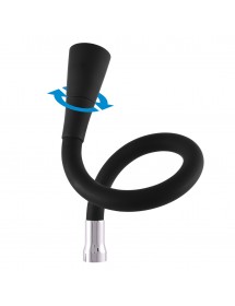 Mélangeur évier flexible à mémoire de forme noir MORAVA RETRO en chrome