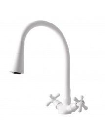 Mélangeur évier flexible à mémoire de forme MORAVA RETRO laiton blanc mat