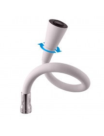 Mélangeur évier flexible à mémoire de forme blanc MORAVA RETRO en chrome