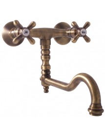 Mélangeur évier MORAVA RETRO pivotant en laiton bronze