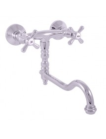 Mélangeur lavabo MORAVA RETRO pivotant en laiton chromé