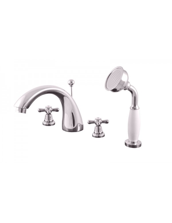 Mélangeur baignoire 4 trous avec inverseur MORAVA RETRO en laiton chromé Mélangeur baignoire 4 trous avec inverseur MORAVA RETRO en laiton chromé