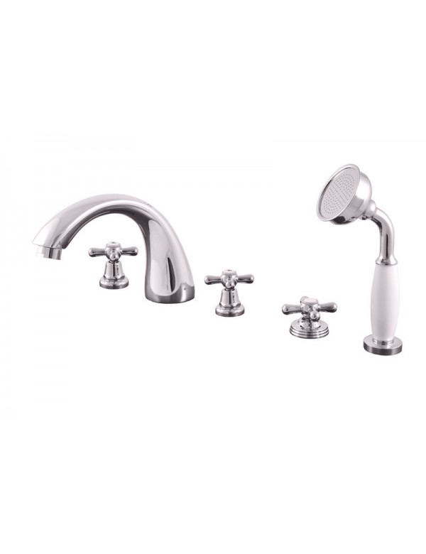 Mélangeur baignoire 5 trous MORAVA RETRO en laiton chromé