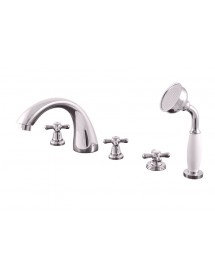 Mélangeur baignoire 5 trous MORAVA RETRO en laiton chromé