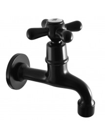Robinet tap mural rétro en laiton noir