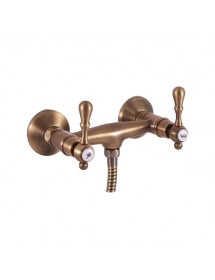 Mélangeur douche mural rétro MORAVA en bronze
