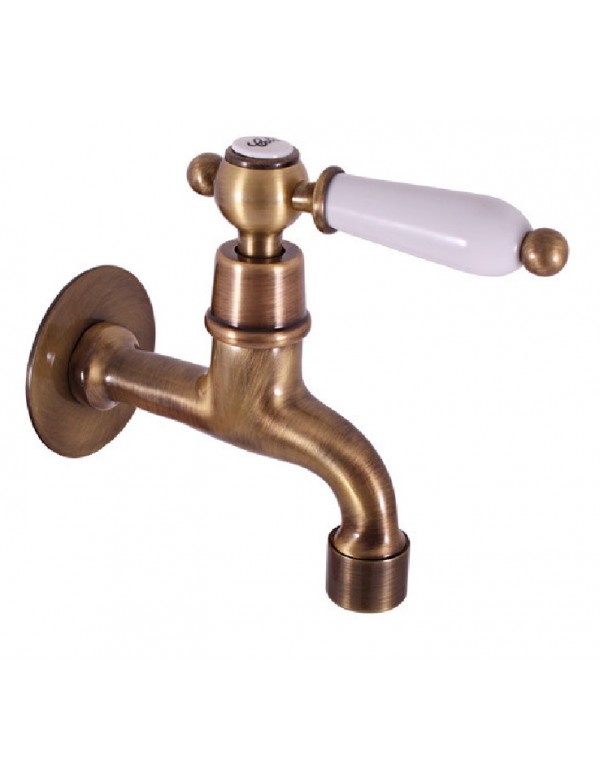 Robinet tap mural rétro en bronze avec poignée en céramique Robinet tap mural rétro en bronze avec poignée en céramique