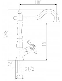 Robinet tap rétro laiton bronze avec poignée en céramique