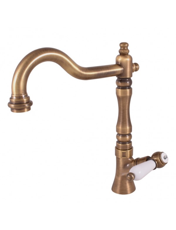 Robinet tap rétro laiton bronze avec poignée en céramique