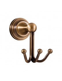 Patère triple rétro MORAVA en bronze 11,5x8,2x11,6 cm